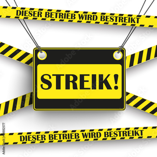 Streik Yellow White Background