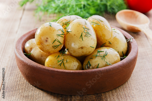 boiled new potatoes in a bowl