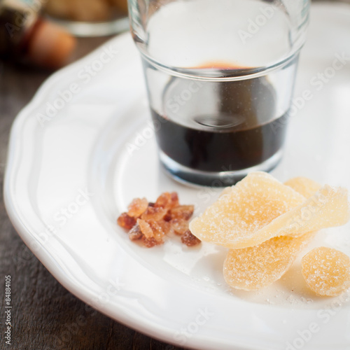 Herbal Liqueur with Crystallized Ginger and Brown Rock Sugar
