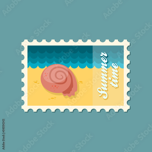 Seashell flat stamp, summertime