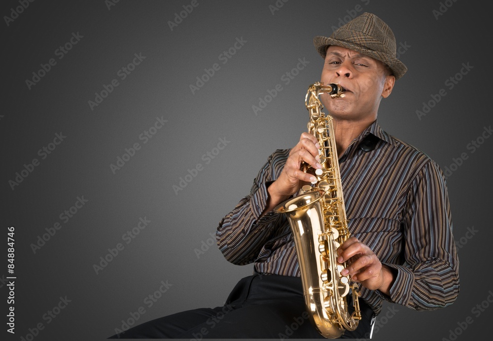 Fototapeta premium Jazz, Saxophone, African Descent.