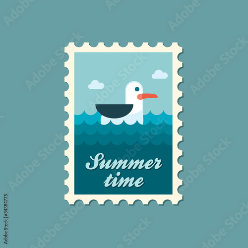 Seagull flat stamp, summertime
