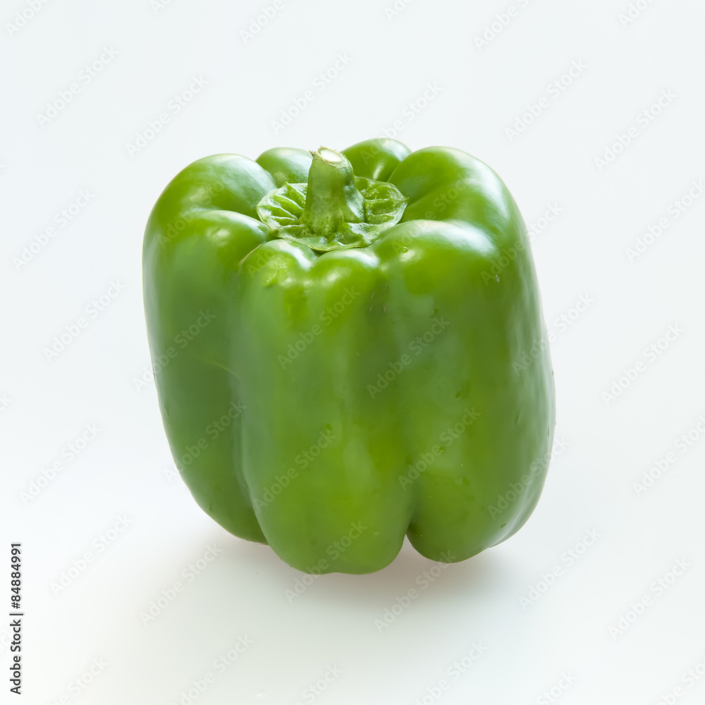 Green capsicum or sweet pepper on white background Green capsicum or sweet pepper on white background