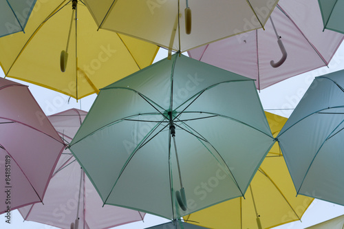 Umbrellas in the sky