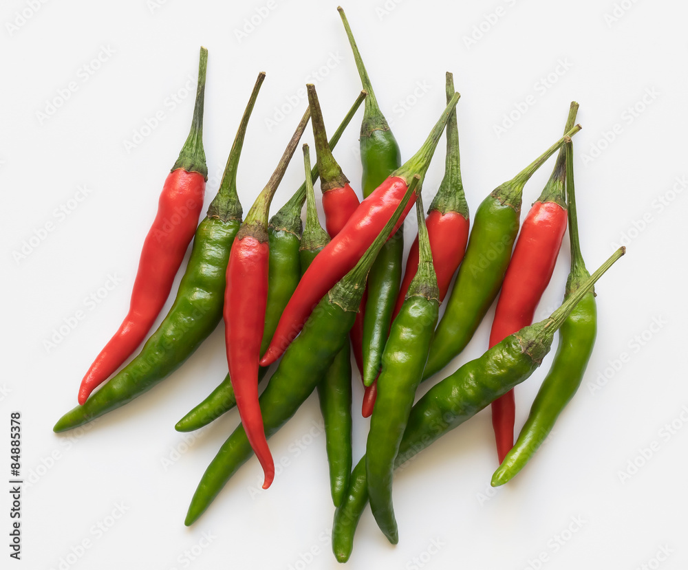 Red and green chili pepper