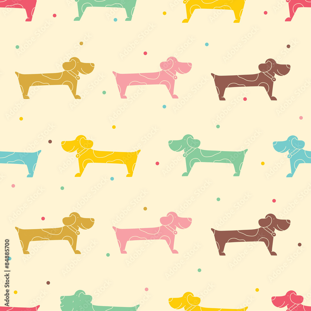 Cute dogs. Vector seamless pattern. Cute dogs. Vector seamless pattern.