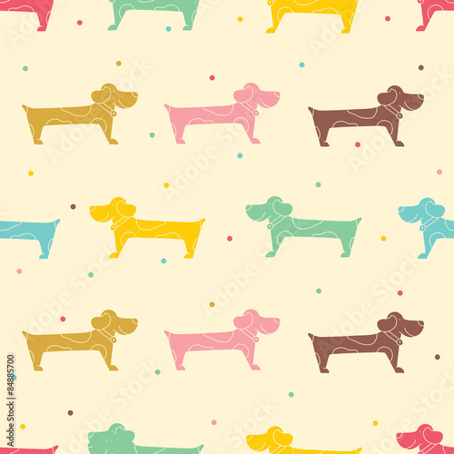 Cute dogs. Vector seamless pattern.