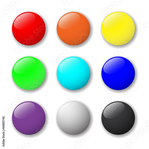 3d set balls colors