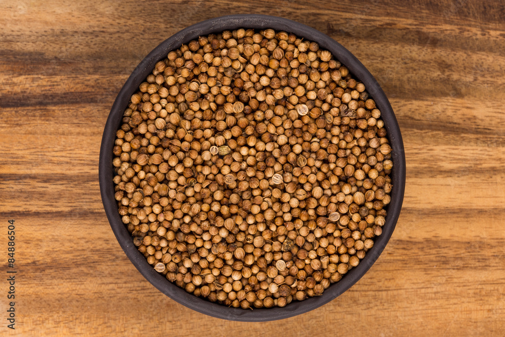 Close up of dried coriander seeds Close up of dried coriander seeds