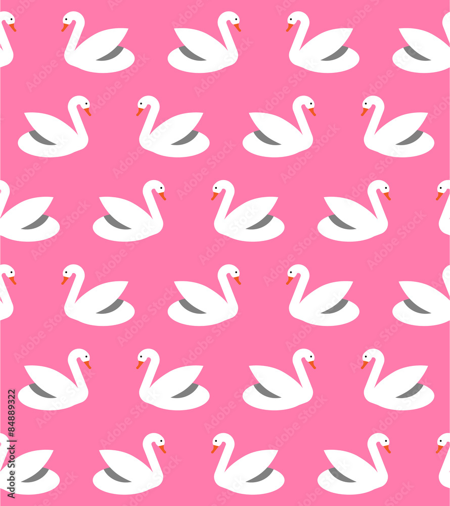 Seamless pattern with swans