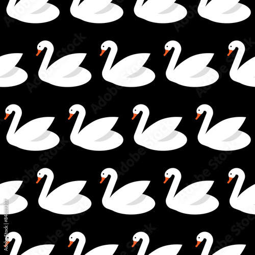 Seamless pattern with swans