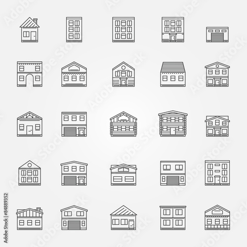 Building icons vector set