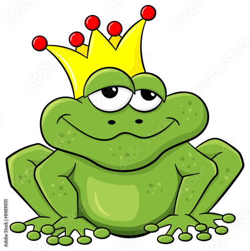Cartoon Froschkönig wartet auf einen Kuss 