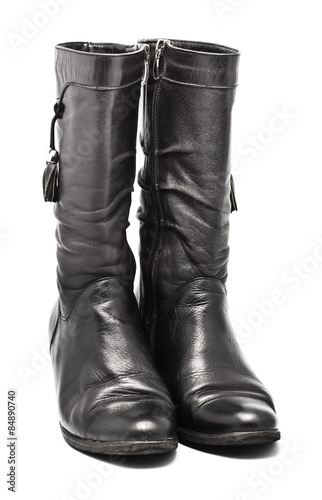 Black Leather Female Boots