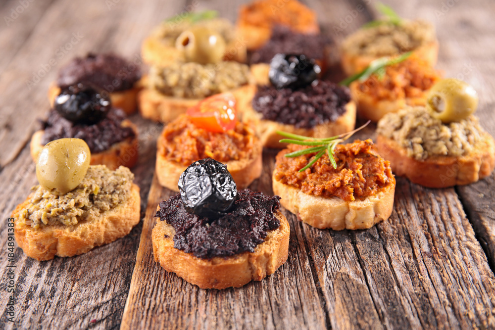 canape with tapenade