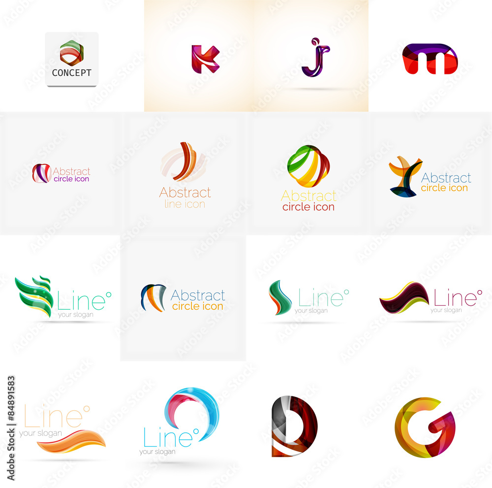 Set of universal company logo ideas, business icon collection Set of universal company logo ideas, business icon collection