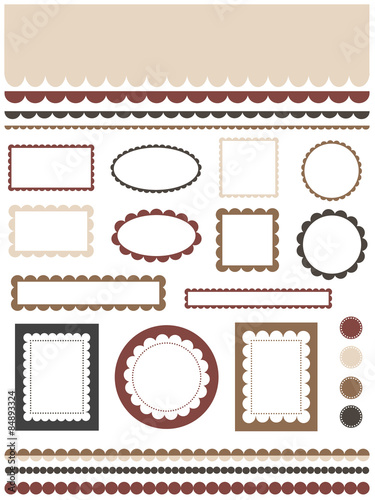 Set of scalloped design elements