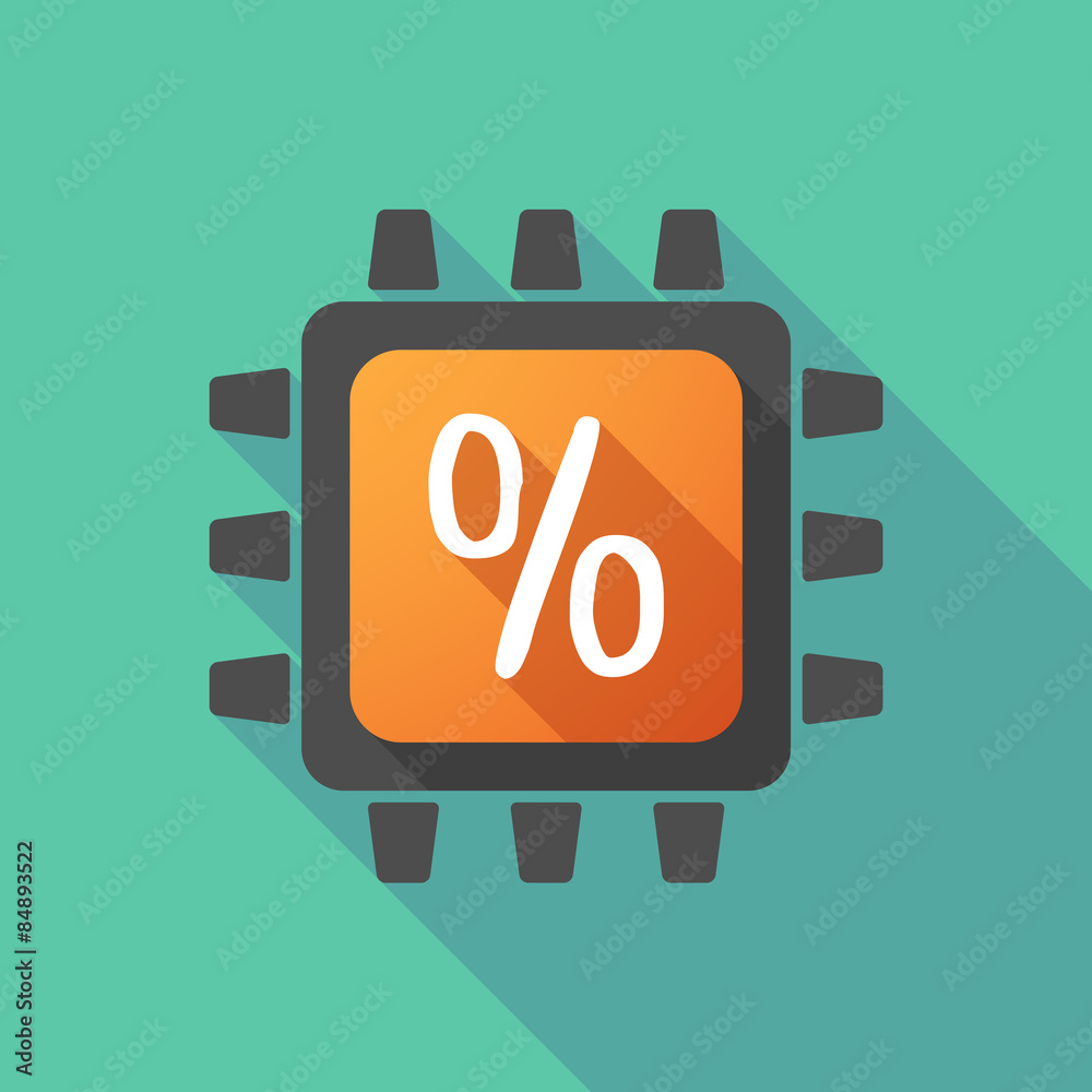 CPU icon with a discount sign CPU icon with a discount sign