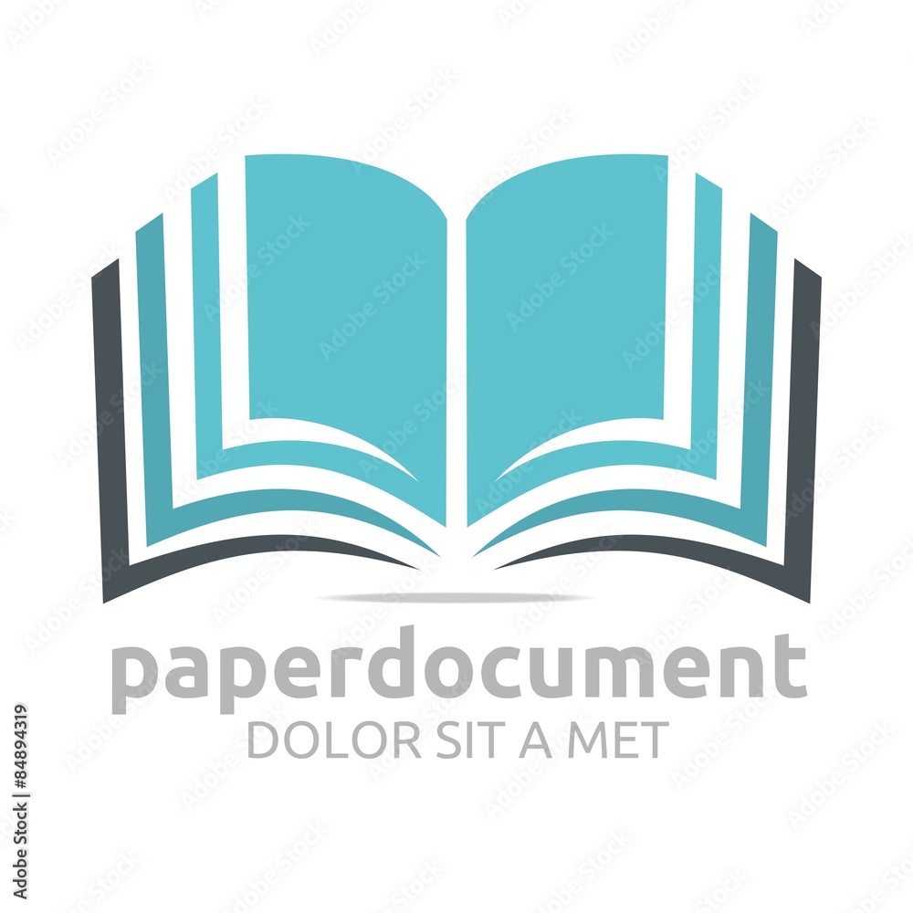 Fototapeta premium Logo document book study dictionary icon vector