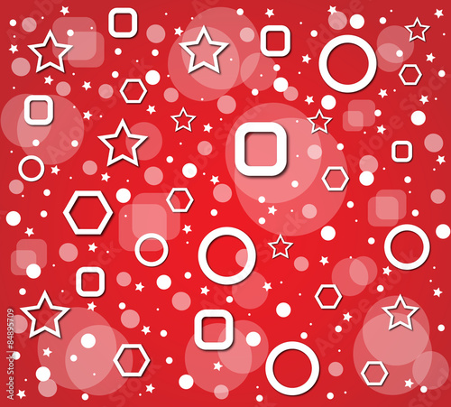 Sfondo rosso con figure geometriche

