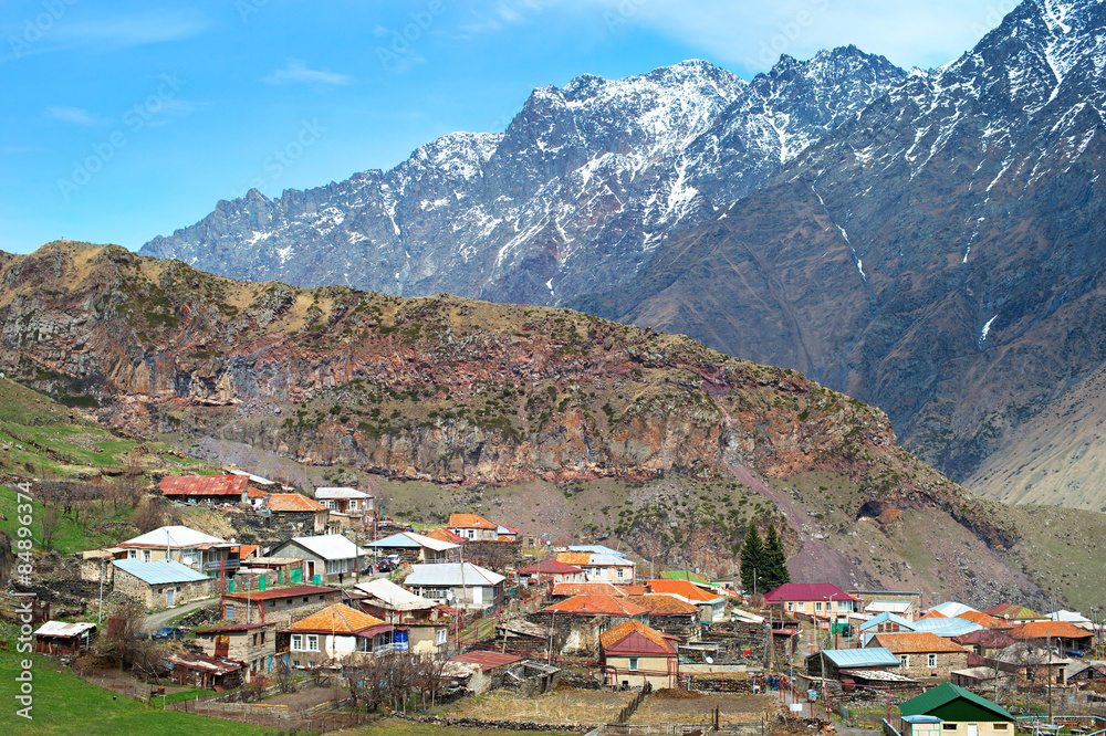 Typical georgian mountains village