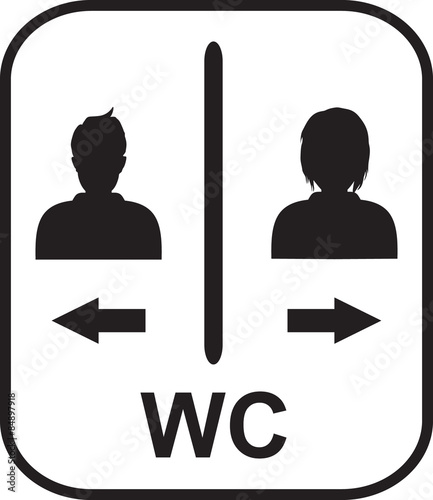 WC sign icon. Toilet symbol. Male and Female toilet.