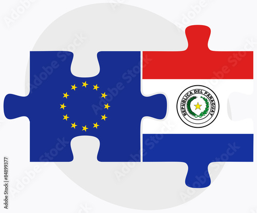 European Union and Paraguay Flags