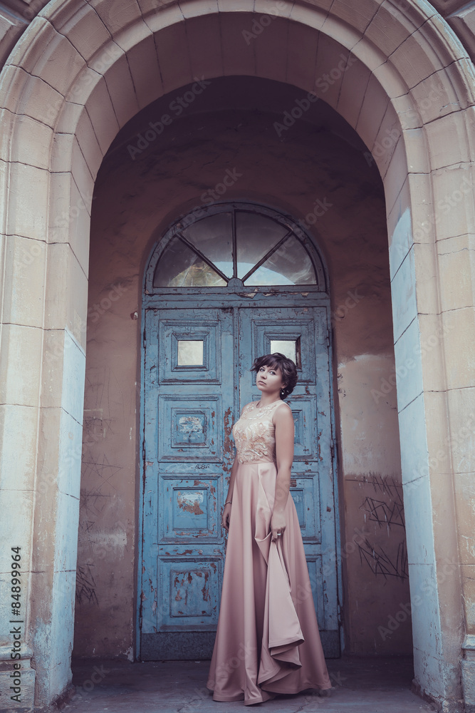 beautiful city woman has walking on a street beautiful city woman has walking on a street