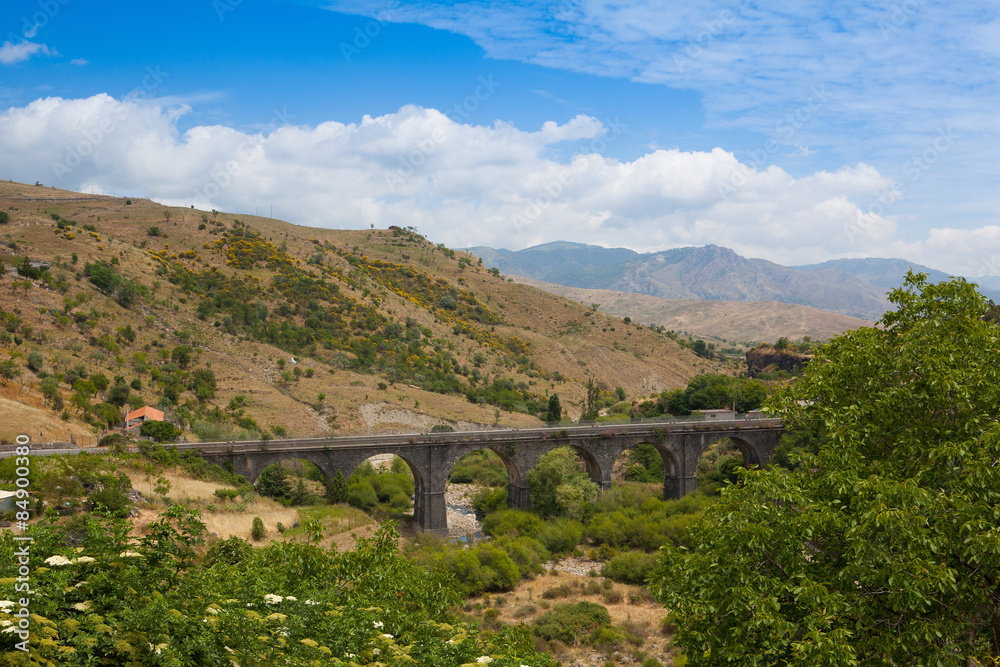 Railroad viaduct in Randazzo, Sicily