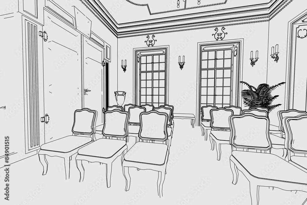 Fototapeta premium cartoon image of manor interior