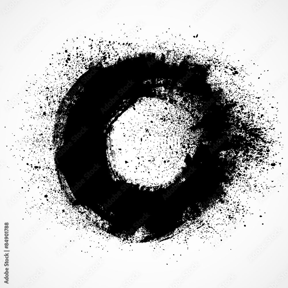 Vector ink grunge circle frame Vector ink grunge circle frame