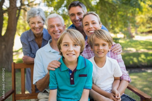 Happy family in the park