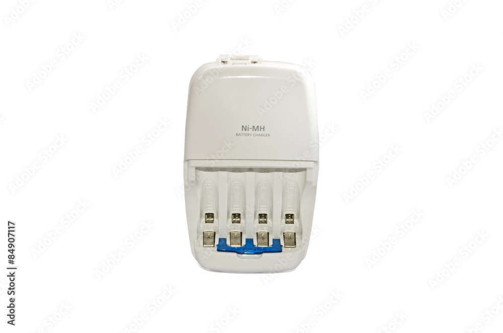 Battery charger isolated on white background. Battery charger isolated on white background.