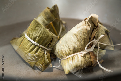 Zongzi in a wok photo