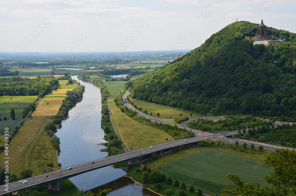 Blick in die Porta Westfalica bei Hausberge