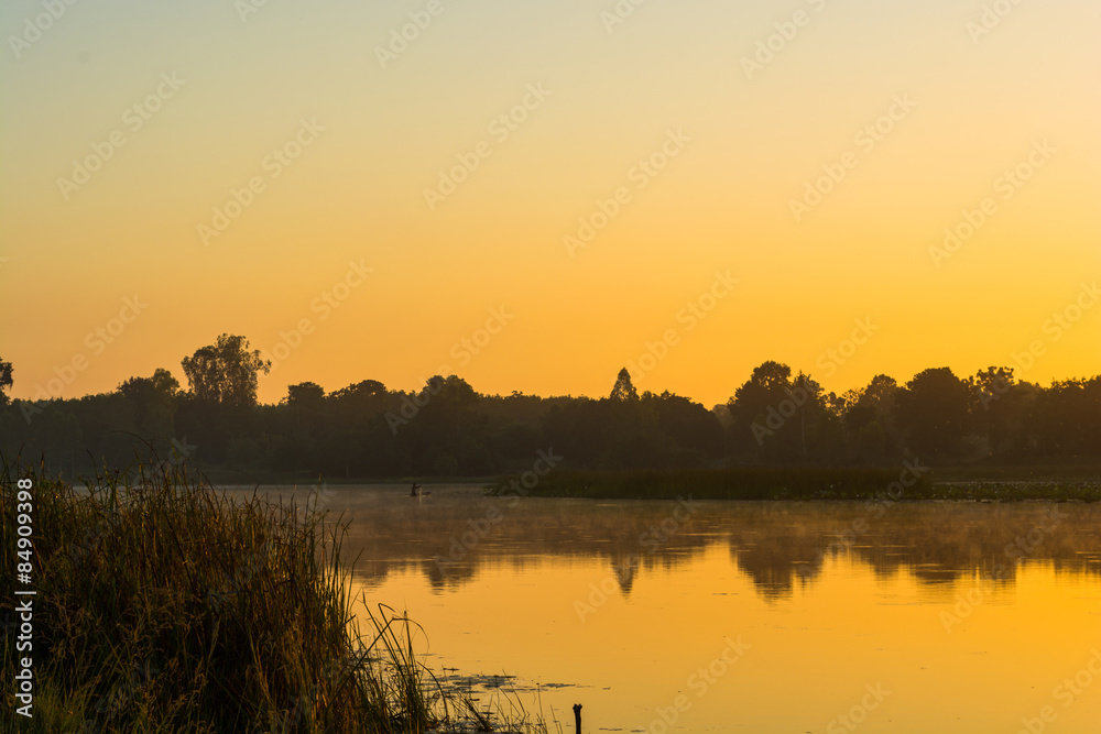 Sunrise over the river Sunrise over the river