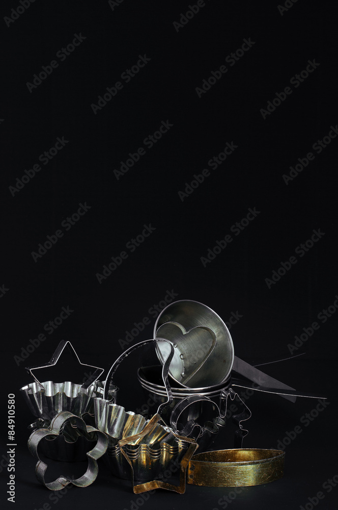 Fototapeta premium Vintage metal molds for cookies