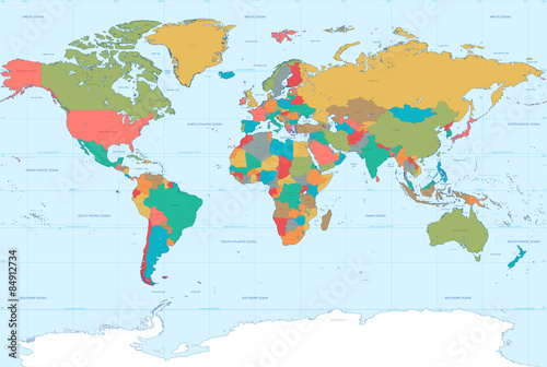 Flat Colors World Map