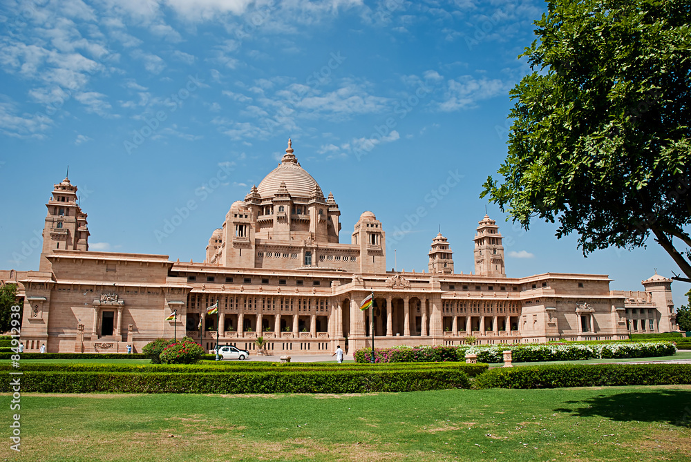 Umaid Bhawan palace in Jodhpur in Rajasthan, India