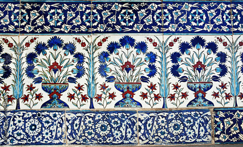 Schilderij op canvas Turkish tile design in Topkapi Palace, Istanbul, Turkey