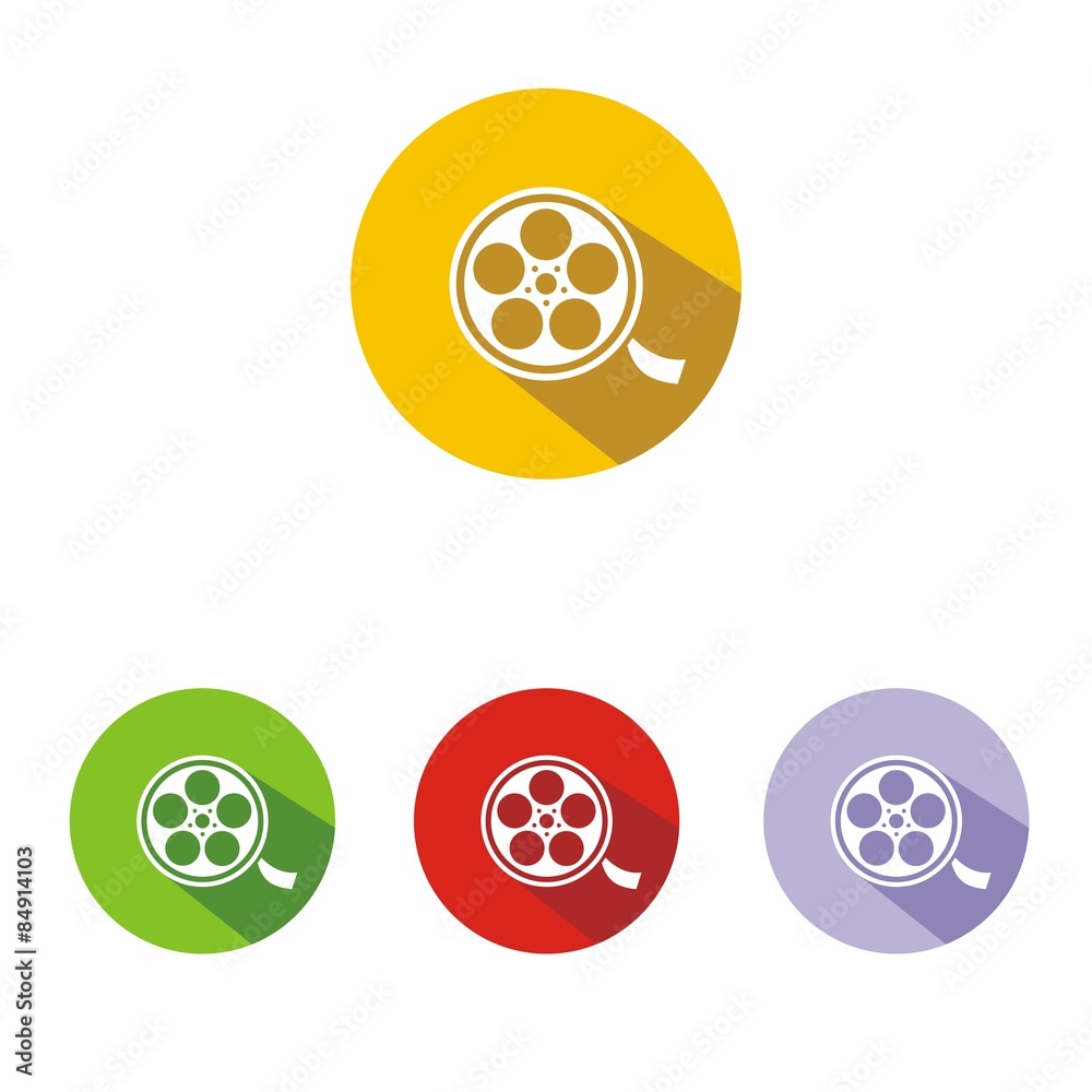 Iconos cine colores botón sombra Iconos cine colores botón sombra