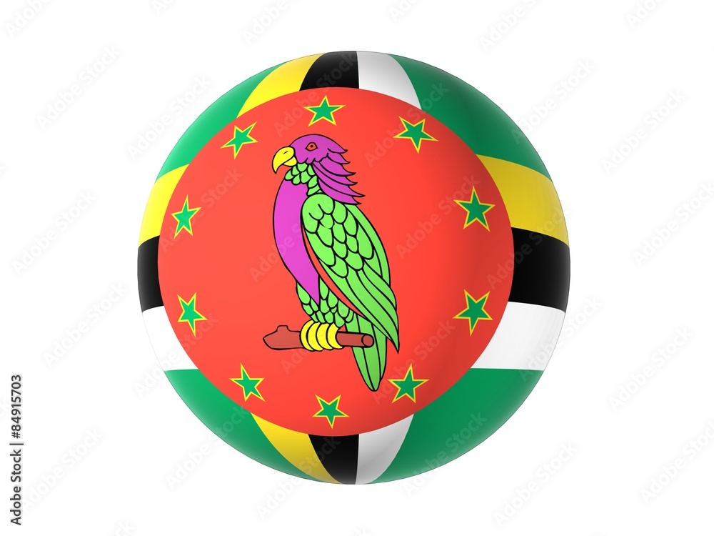 3D flag of Dominica 3D flag of Dominica