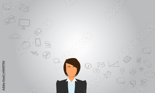 businesswoman think