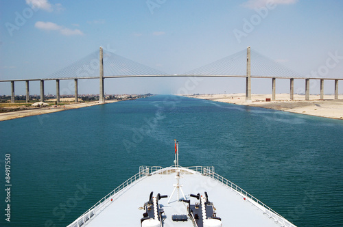 Cruise ship passengers passing through Suez Canal.