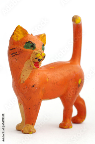 cat orange old toy