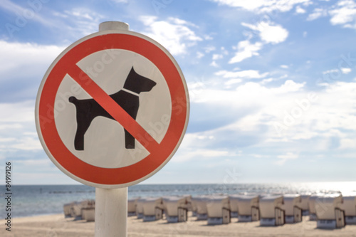 Hunde Verbotsschild am Strand 