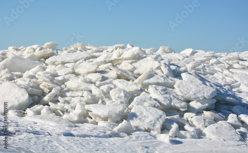 Polar landscape- ice on the frozen sea