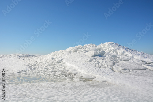 Polar landscape- ice on the frozen sea