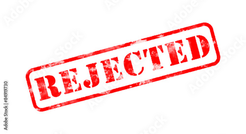 rejected red old rubber stamp on white