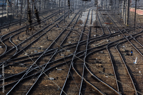 Railway junction close to a train station